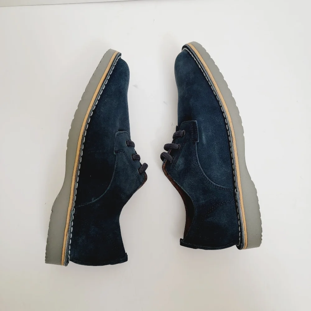 FLORSHEIM velvet Lace dress shoes in Suede Blue